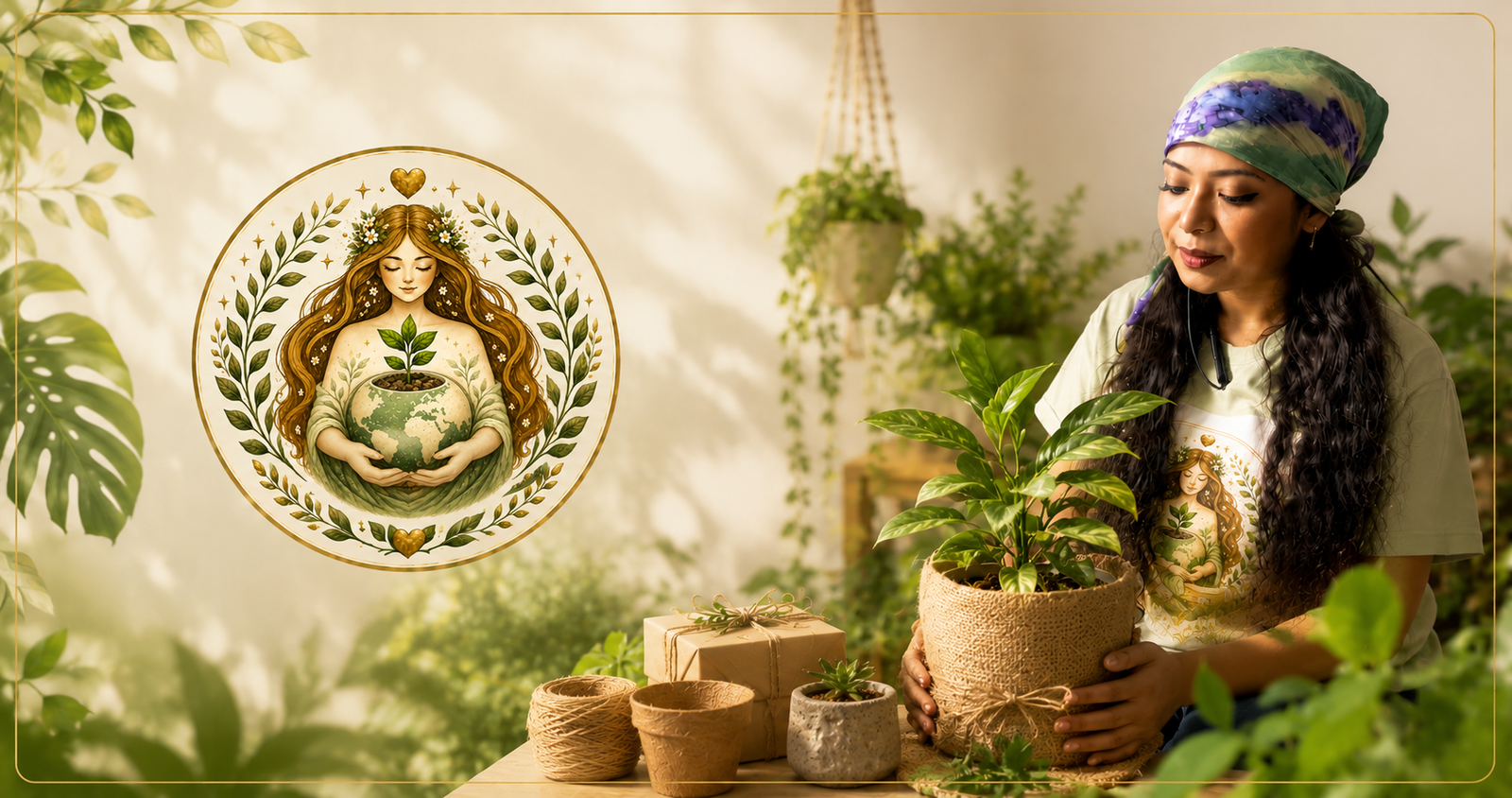 Green houseplants creating a beautiful natural interior