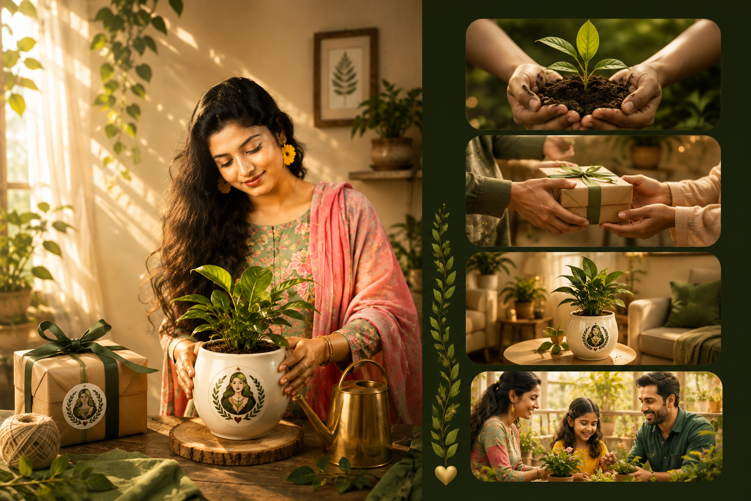 Beautiful gifted plant growing in a home